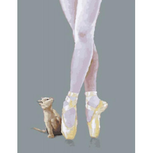 Картина по номерам "Балерина и кошка"