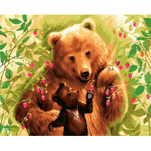 Картина по номерам "Медведь в малиннике"