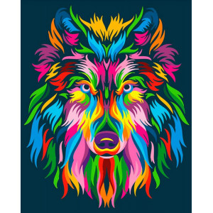 Картина по номерам "Радужный волк"