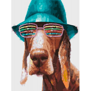 Картина по номерам "Собака в шляпе"