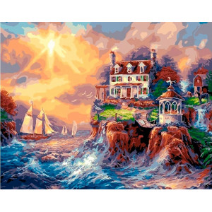 Картина по номерам "Дом на берегу"