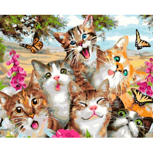 Картина по номерам "Улыбки котиков"