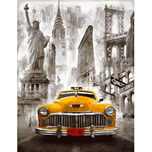 Картина по номерам "Желтое такси Нью-Йорка"