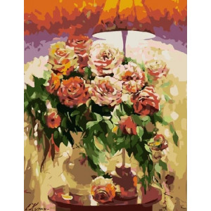 Картина по номерам "Троянди під лампою"