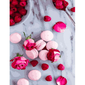 Картина по номерам "Макаруны и розы"