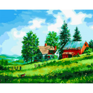 Картина по номерам "Домик в деревне"