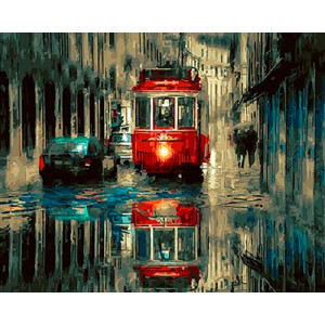 Картина по номерам "В городе дождь"