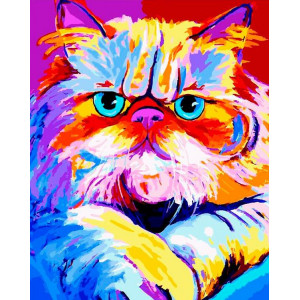 Картина по номерам "Радужный кот"