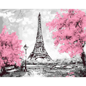 Картина по номерам "Розовый Париж"