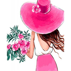 Картина по номерам "Девушка в розовом"