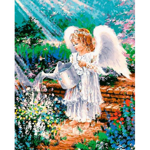 Картина по номерам "Квітковий ангел"