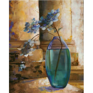 Картина по номерам "Квіти у блакитній вазі"