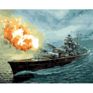 Картина по номерам "Военный корабль"