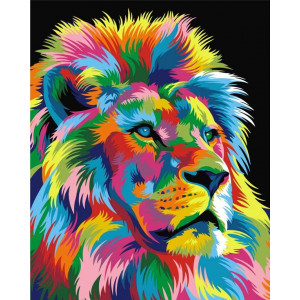 Картина по номерам "Королевский радужный лев"