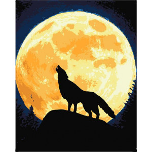 Картина по номерам "Волк и Луна"