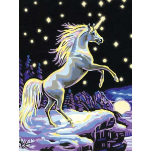 Картина по номерам "Единорог в лунном свете"