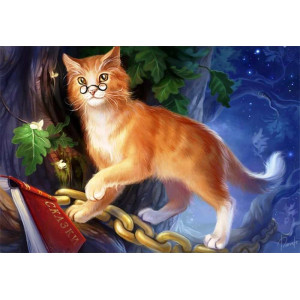 Картина по номерам "Ученый кот"