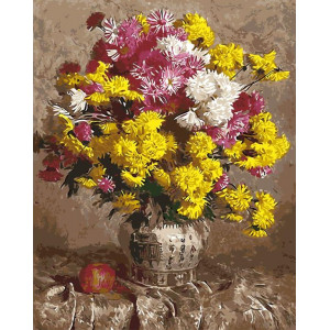 Картина по номерам "Букет с хризантемами"