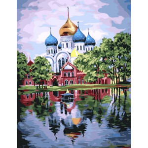 Картина по номерам "Собор у озера"