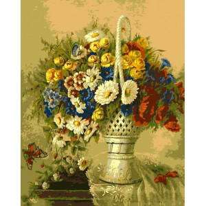 Картина по номерам "Квітковий кошик"