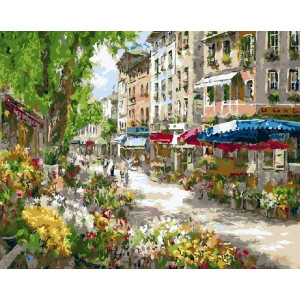 Картина по номерам "Парижский цветочный рынок"