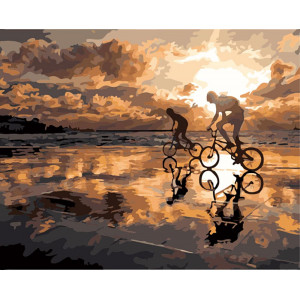 Картина по номерам "Велопробег на закате"