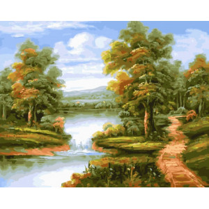 Картина по номерам "Тропинка к водоему"