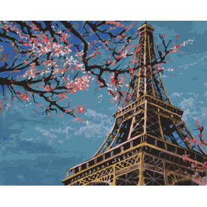 Картина по номерам "Эйфелева башня весной"