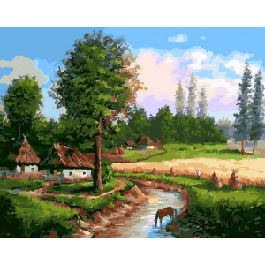 Картина по номерам "Деревенский пейзаж"
