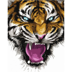 Картина по номерам "Ярость тигра"