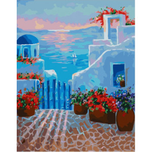 Картина по номерам "Теплый греческий закат"