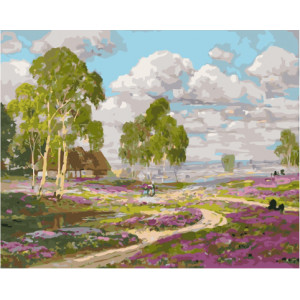 Картина по номерам "Цветущие деревенские луга"
