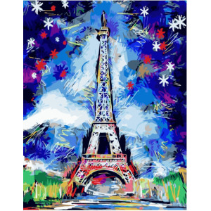 Картина по номерам "Зимние краски у Эйфелевой башни"