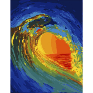 Картина по номерам "Хвиля на заході сонця"