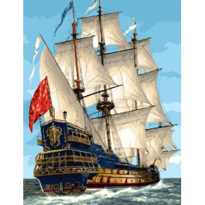 Картина по номерам "Вітрильний корабель"
