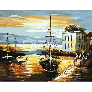 Картина по номерам "Рибальський баркас"