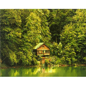Картина по номерам "Лісовий будиночок"