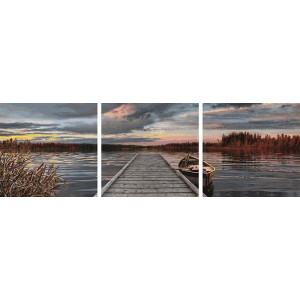 Картина по номерам "Восход на озере"