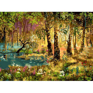 Картина по номерам "Ранок у лісі"