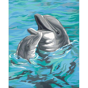 Картина по номерам "Дуэт дельфинов"