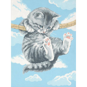 Картина по номерам "Висящий котенок"