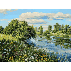 Картина по номерам "Літній день біля річки"
