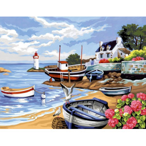 Картина по номерам "Рибальське село"