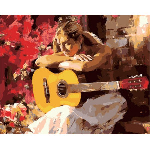 Картина по номерам "Девушка с гитарой"