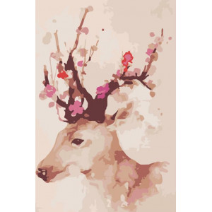 Картина по номерам "Цветущий олень"
