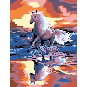 Картина по номерам "Кінь та море"