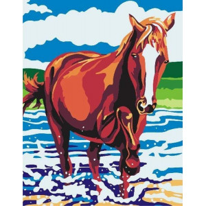 Картина по номерам "Червоний кінь"