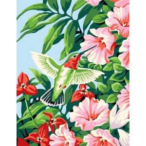 Картина по номерам "Колибри у цветов"