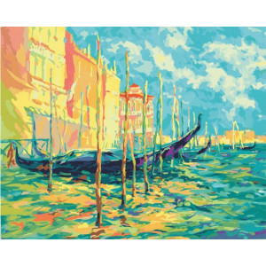 Картина по номерам "Стоянка гондол. Венеція"