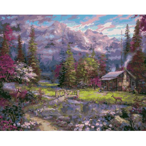 Картина по номерам "Домик в горах"